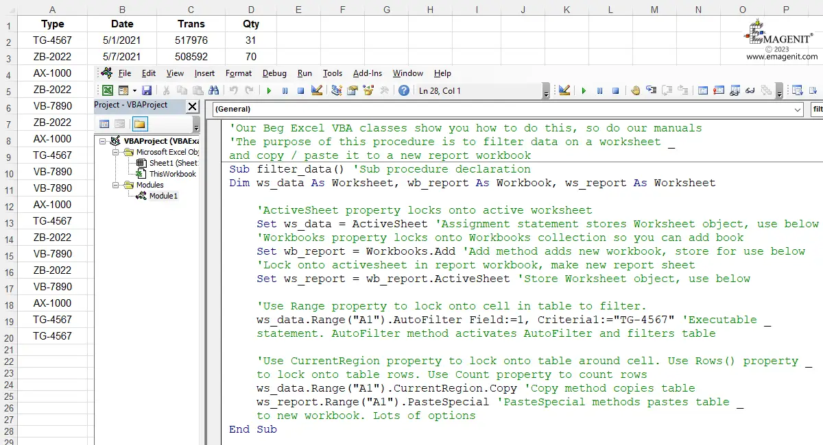 Excel VBA Modules