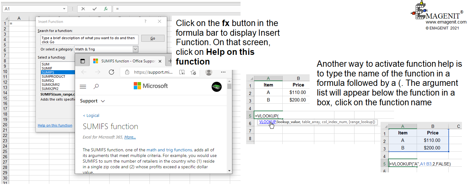 How to Run Help for a Worksheet Functions
